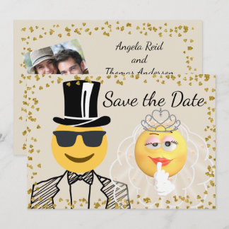 Invitation Photo Emoji Sauver la date