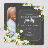 Invitation photo en blanc et gris (Devant / Derrière)