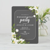 Invitation photo en blanc et gris (Debout devant)