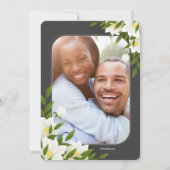 Invitation photo en blanc et gris (Dos)