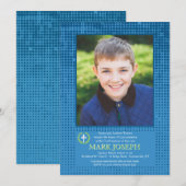 Invitation photo en bleu demi-ton (Devant / Derrière)