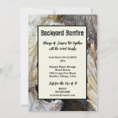 INVITATION PHOTO EN BOIS DE BONFIRE CAMPFIRE FIREP (Devant)