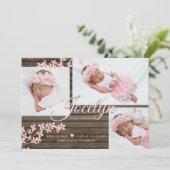 Invitation Photo en bois de la grange rose (Debout devant)