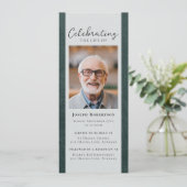 Invitation Photo en cuir vert Funérailles Digital Evite (Debout devant)