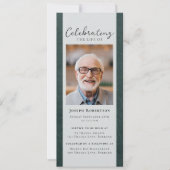 Invitation Photo en cuir vert Funérailles Digital Evite (Devant)