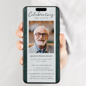 Invitation Photo en cuir vert Funérailles Digital Evite