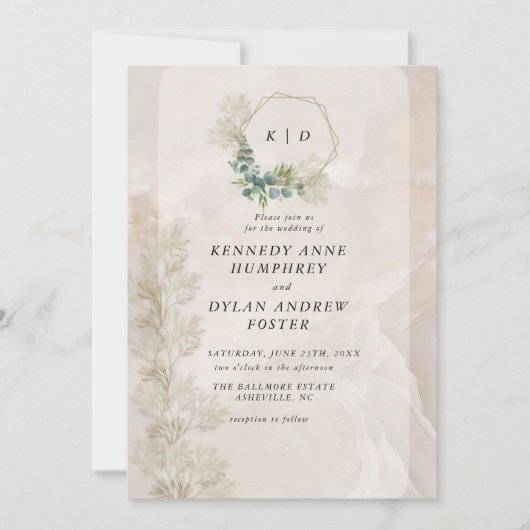 Invitation Photo en ligne déchargée | Mariage minimaliste mod (Devant)