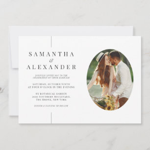 Invitation Photo en ligne Moderne Blanc Code QR Budget Mariag