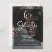 Invitation Photo en noir et blanc superposée – Renouvellement (Devant)