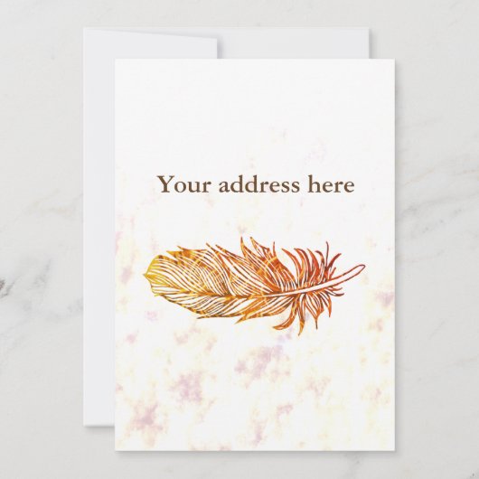 Invitation photo en plumes d'or (Dos)