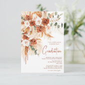 Invitation Photo en terre cuite personnalisée Boho Graduation (Debout devant)