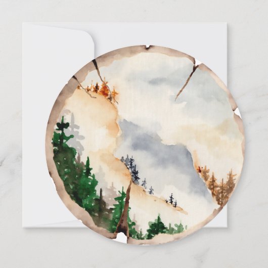 Invitation photo en tranches de bois rustique Enregistrer la  (Dos)