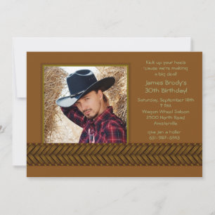 Invitation photo en tresse de rotin