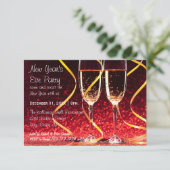 Invitation Photo en verre de Champagne - partie du réveillon (Debout devant)