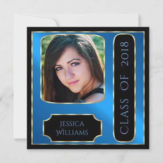 Invitation Photo encadrée Graduation double face (Devant)