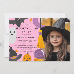 Invitation Photo Enfants Anniversaire Halloween Mignon