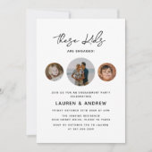 Invitation Photo Enfants Moderne Funky Script Engagement Part (Devant)