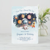 Invitation Photo Enfants Rocket de l'extérieur (Debout devant)