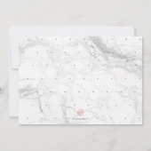 Invitation Photo Enregistrer la date Calendrier Marbre Rose O (Dos)