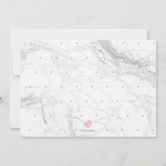 Invitation Photo Enregistrer la date Calendrier Marbre Rose O (Dos)