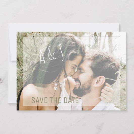 Invitation Photo Enregistrer la date du mariage Site web Code (Devant)