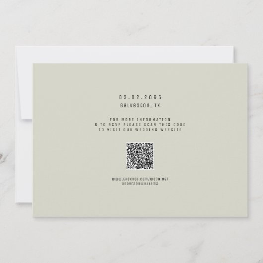 Invitation Photo Enregistrer la date du mariage Site web Code (Dos)