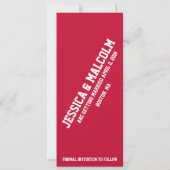 Invitation Photo Enregistrer La Date Mariage Sports Billet (Dos)