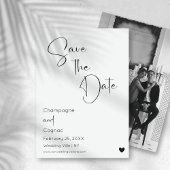 Invitation Photo Enregistrer La Date Modern Script Mariage