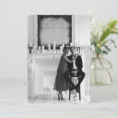 Invitation Photo Enregistrer La Date Modern Script Mariage (Debout devant)