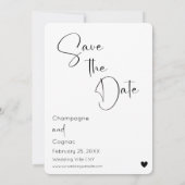 Invitation Photo Enregistrer La Date Modern Script Mariage (Dos)