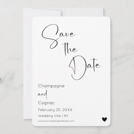 Invitation Photo Enregistrer La Date Modern Script Mariage (Dos)