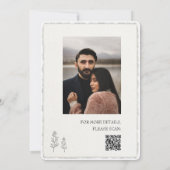 Invitation Photo Enregistrer la date QR Code Deckled Edge Mar (Dos)