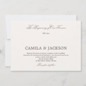 Invitation Photo Espresso Marron Mariage (Devant)