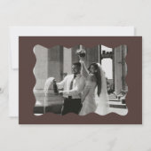 Invitation Photo Espresso Marron Mariage (Dos)