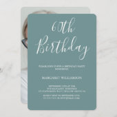 Invitation Photo et blanc Elégance moderne 60e anniversaire (Devant / Derrière)