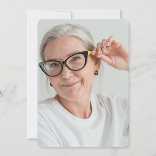 Invitation Photo et blanc Elégance moderne 60e anniversaire (Dos)