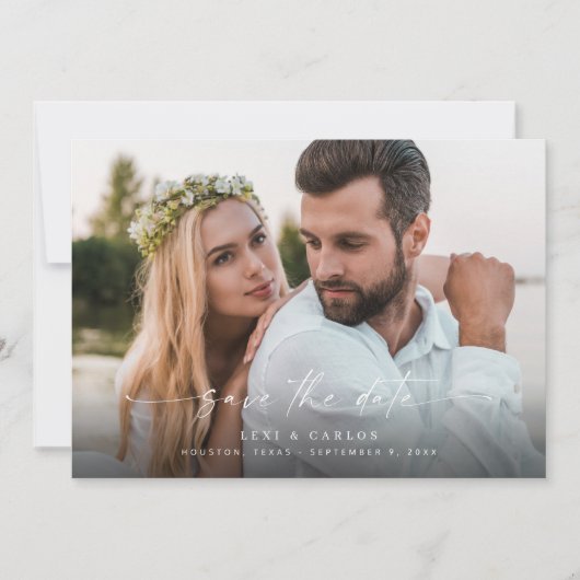 Invitation Photo et calligraphie 3 Mod Horiz V2 Enregistrer l (Devant)