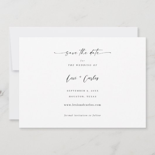 Invitation Photo et calligraphie 3 Mod Horiz V2 Enregistrer l (Dos)