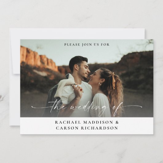 Invitation Photo et calligraphie 3BF Mod Horizontal Mariage I (Devant)