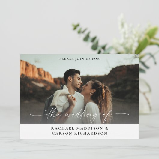 Invitation Photo et calligraphie 3BF Mod Horizontal Mariage I (Debout devant)