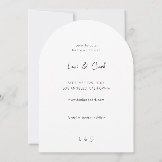 Invitation Photo et calligraphie 5 MOD V Enregistrer la date (Dos)