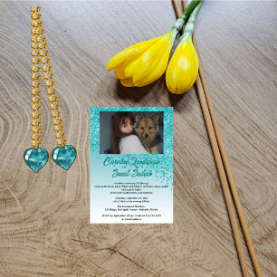 Invitation Photo et chute du Sweet sixteen de Parties scintil