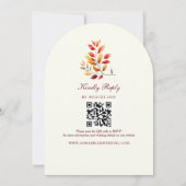 Invitation Photo et code QR pour un mariage d'automne (Dos)