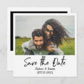 Invitation Photo et typographie instantanée Enregistrer la da (Devant / Derrière)