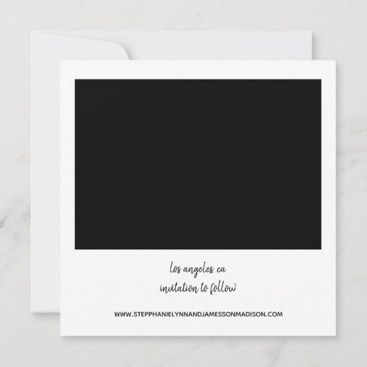 Invitation Photo et typographie instantanée Enregistrer la da (Dos)