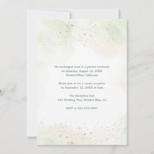 Invitation Photo Eucalyptus Greenery Réception de mariage rus (Dos)