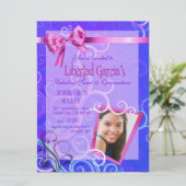 Invitation Photo fabuleuse de partie de Quinceañera du bonbon (Debout devant)