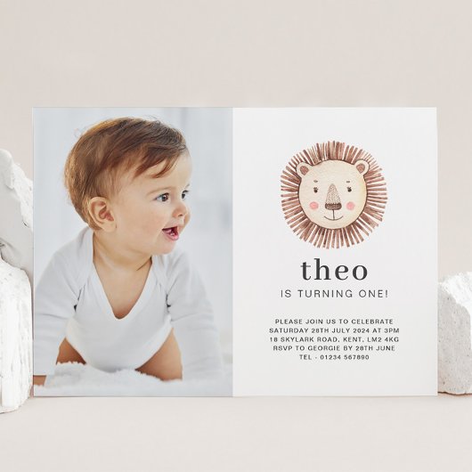 Invitation Photo Face Lion