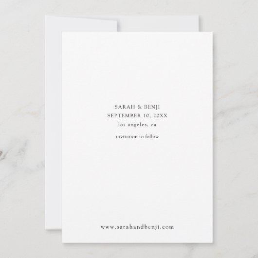 Invitation Photo - Faire part vertical avec écriture 2 (Dos)