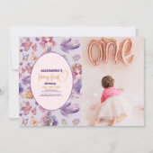 Invitation Photo Fairy First Enchanted Woodland 1er anniversa (Devant)